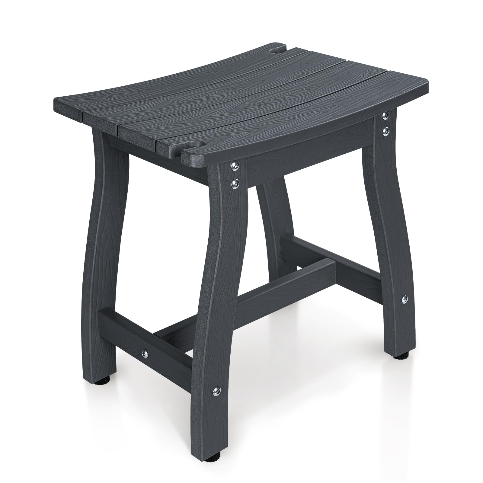 SUEH DESIGN Shower Bench HIPS Shower Chair Waterproof Shower Stool for Inside Shower Spa Shower Seat for Adults Elderly Indoor Outdoor Black