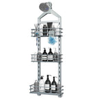 Nieifi Hanging Shower Caddy 3 Tier Adjustable Basket Over Shower Head Shower Organizer Hanging with Hooks Shower Racks for Inside Shower Shelf Anti-Swing Bathroom Organizer Shelves Silver