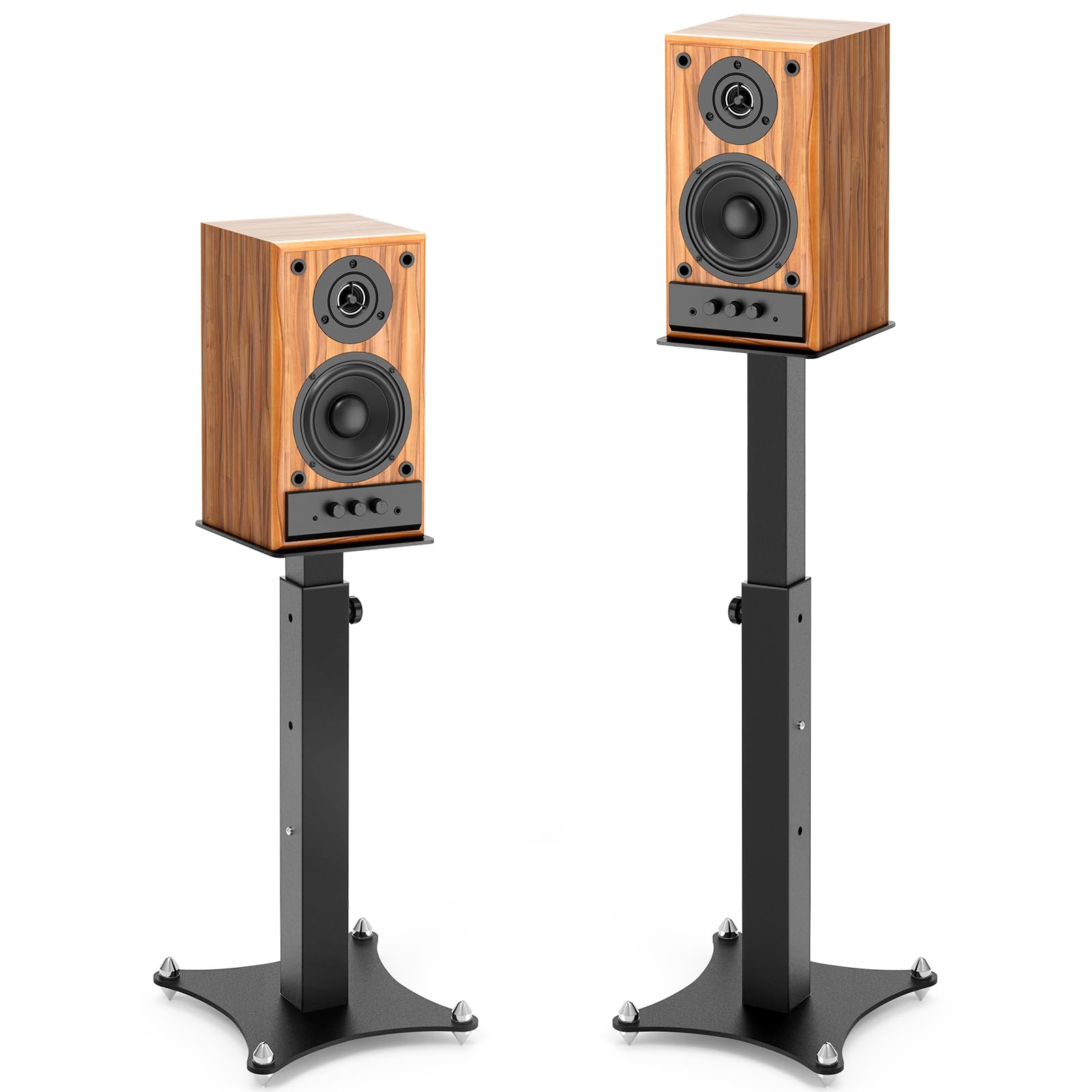 GZGDLJQ Universal Speaker Stands Pair 20-27.5 Inch Adjustable Bookshelf Speaker Stands All-Metal Heavy Duty Holds 100lbs Speaker Stand for Surround Sound with Cable Management