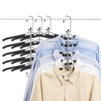 Lomrsiul Clothes Hangers Space Saving Shirt Hangers Non Slip Multiple Shirt Organizer for Closet with Foam Padded for Sweatshirt Sweater Hoodie T Shirt Short Closet Organizers and Storage 4 Pack