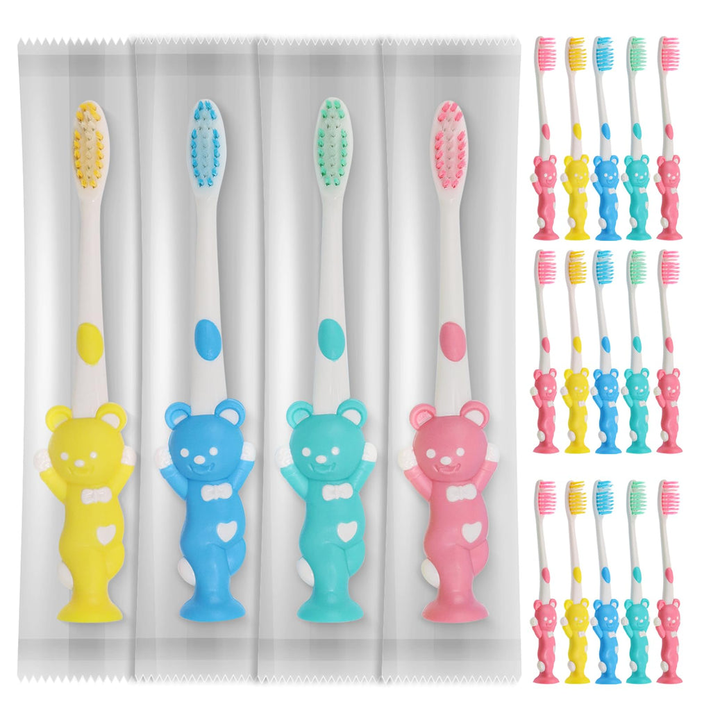 Gisdo 60pcs Toddler Toothbrush Kids Manual Toothbrush Individually Wrapped ToothbrushesKids Toothbrush for Age 2+ Children Toothbrush Boys Girls Toothbrush(4 Colors)