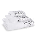 Zahari Home Sinatra 3 Piece Bathroom Towel Set Bath Towel Hand Towel Wash Cloth Absorbent White