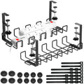 Spacecare Under Desk Cable Management Tray Cable Management Under Desk for Cord Organizer15.7" No Drill Wire Organizer Cable Management Tray Cable Tray Organizer with Clamp for Desk Black 2 Pack