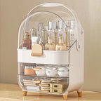 Makeup Organizer Skincare Holder Bathroom Counter Organizer Storage Box Cosmetic Display Cases Teen Girl Gifts Trendy Stuff Make up Organizers for Vanity Dresser Countertop (Rose Gold)