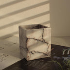 Natural Lilac Marble Toothbrush Holders for Bathroom Marble Makeup Brush Holder Countertop Organizer