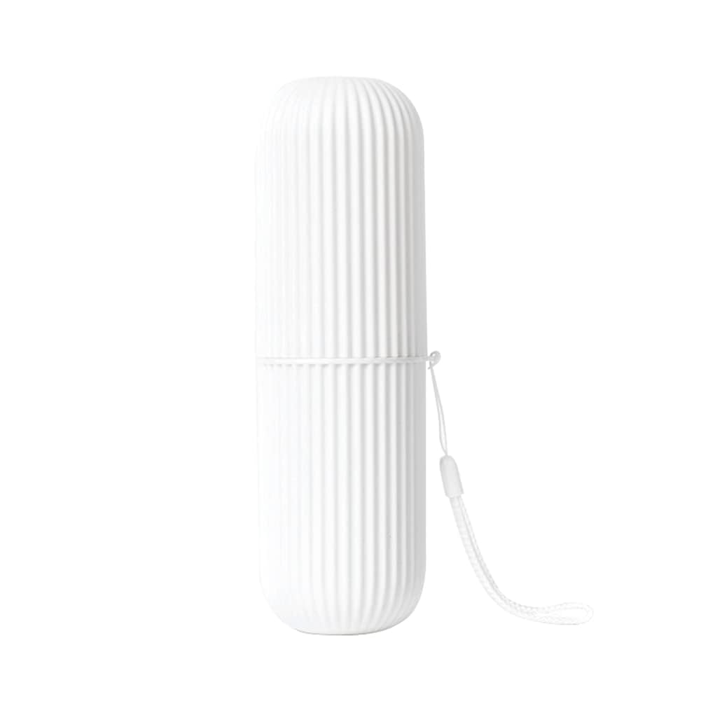 Toothbrush Travel Case Portable Toothbrush Cup Case Box Container Plastic Travel Toothbrush Case Toothbrush Holders for Traveling(White)