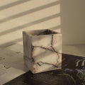 Natural Lilac Marble Toothbrush Holders for Bathroom Marble Makeup Brush Holder Countertop Organizer