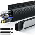 Cable Management Under Desk 31.5 J Channel Cable Raceway 2 Pack Cord Hider Desk Cable Tray No Drilling Under Desk Cable Management Tray Self Adhesive Desk Wire Management 15.7x1.1x2.4 in Black